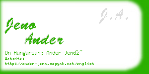 jeno ander business card